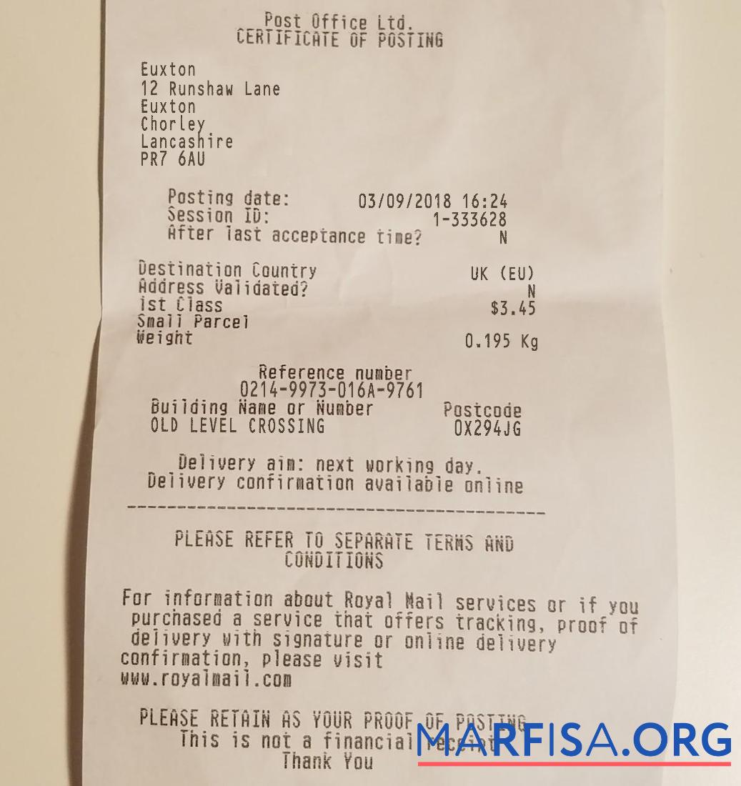 Blank Post office ltd payment check real example